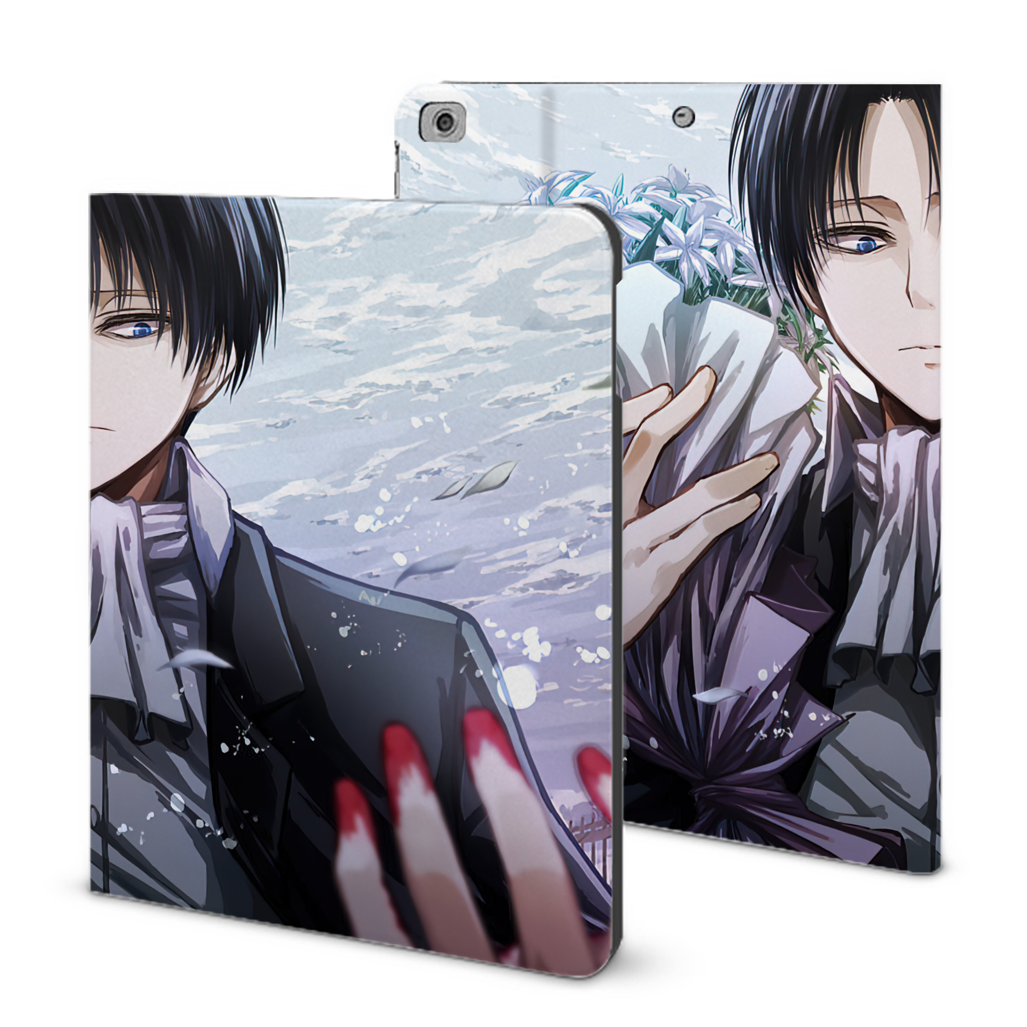 （画像用） 進撃の巨人 Attack on Titan IPad ケース ブック型 PUレザー TPU 耐衝撃 軽量 薄型 ペン収納なし 全面保護 IPad 各モデル対応